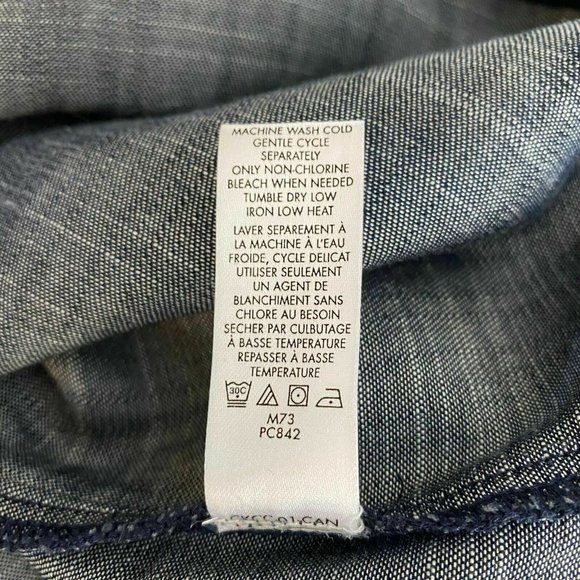 Calvin Klein Mens Blue Denim Retro Shirt Size L - Picture 9 of 9